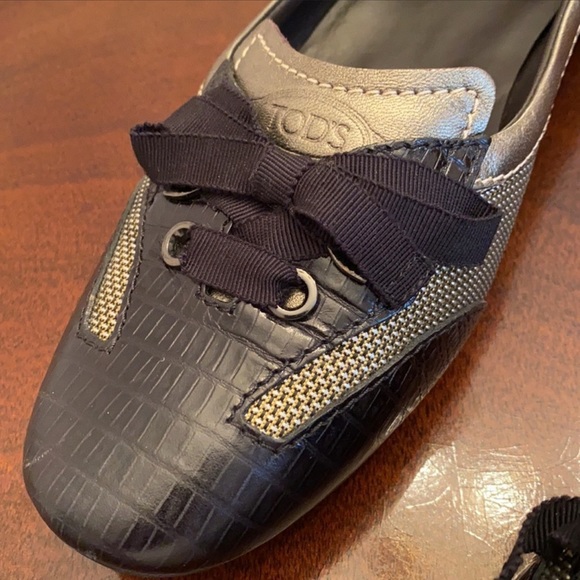 TOD’S Lace Toe Driving Shoes Flats 9.5 - Picture 4 of 5